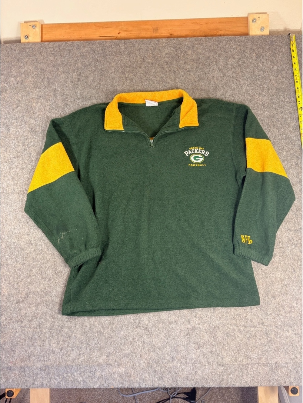 Vintage Green Bay Packers green fleece pullover Size XL
